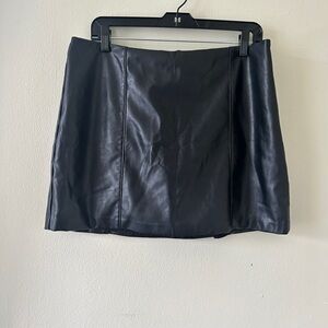 Abercrombie & Fitch Black Leather Skort